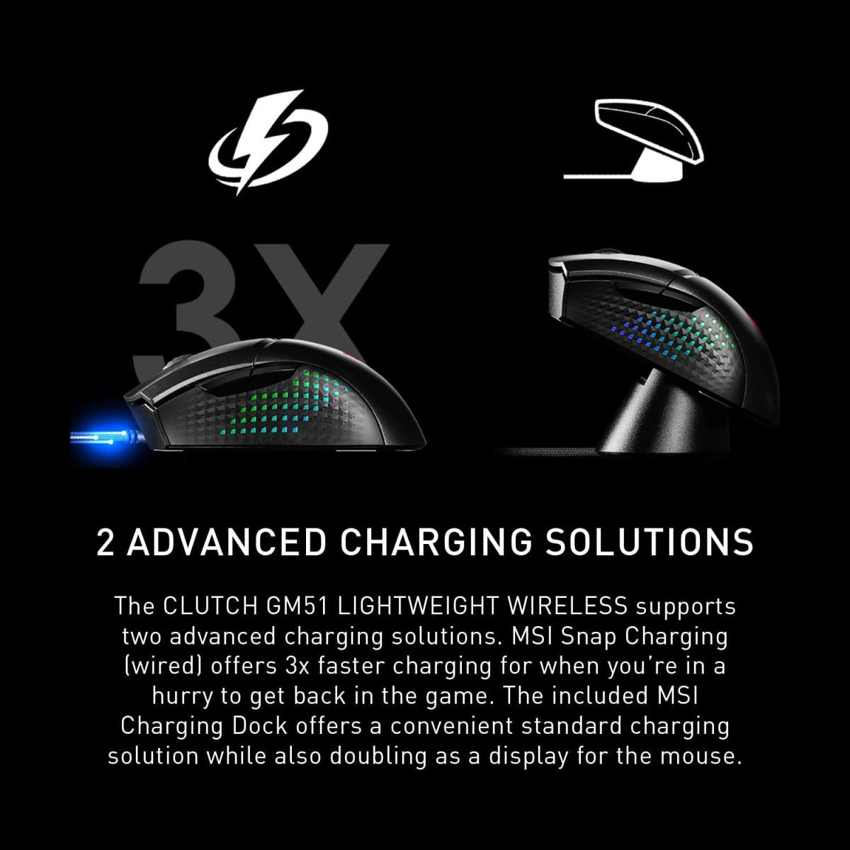 MSI Clutch GM51 Lightweight Wireless Gaming Mouse WITH Charging Dock MSI Clutch GM51 Lightweight Wireless Gaming Mouse WITH Charging Dock